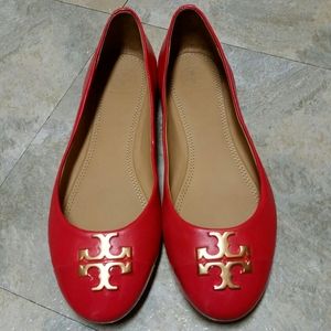🔼NEW🔼Tory Burch Red and Gold Flats